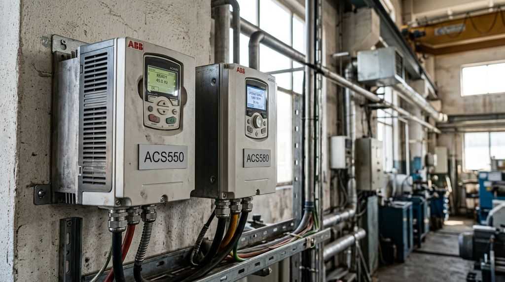 Преобразователи ABB ACS550 и ACS580 в промышленном цехе