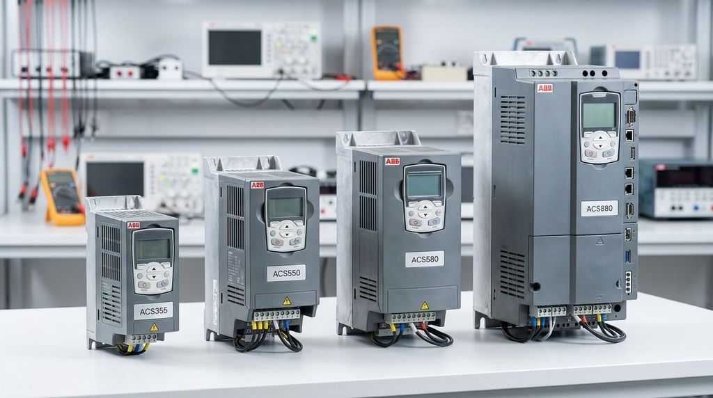 Линейка серий ABB: ACS355, ACS550, ACS580, ACS880 по возрастанию мощности