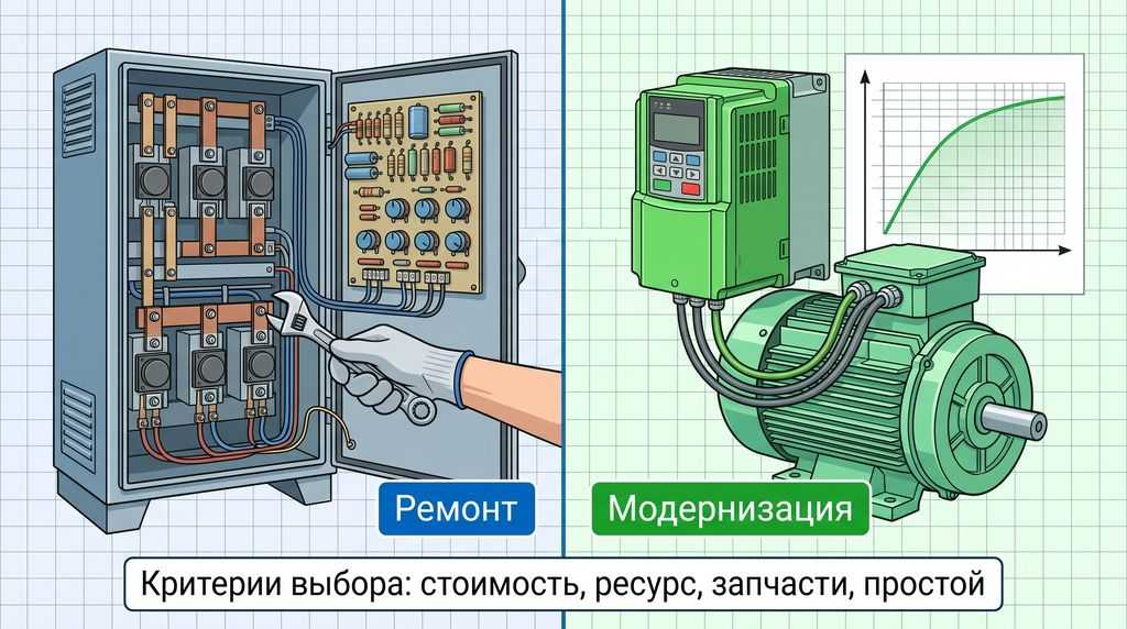 Модернизация или ремонт привода постоянного тока: сравнение вариантов