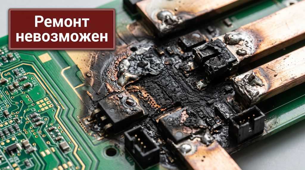 Обугливание стеклотекстолита и трекинг между шинами ±DC - случай, когда ремонт частотника невозможен