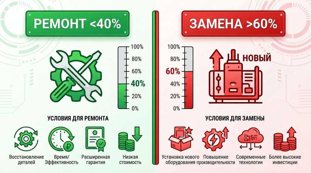 Когда ремонт выгоднее замены ЧП - критерии