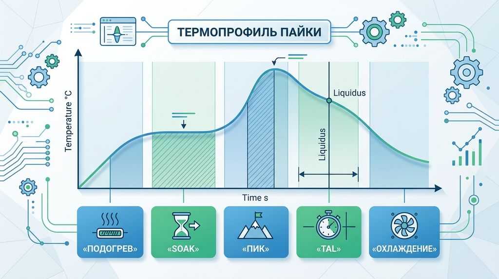 Термопрофиль пайки плат частотных преобразователей
