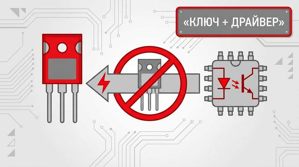 Взаимосвязь ключа и драйвера при пробое IGBT