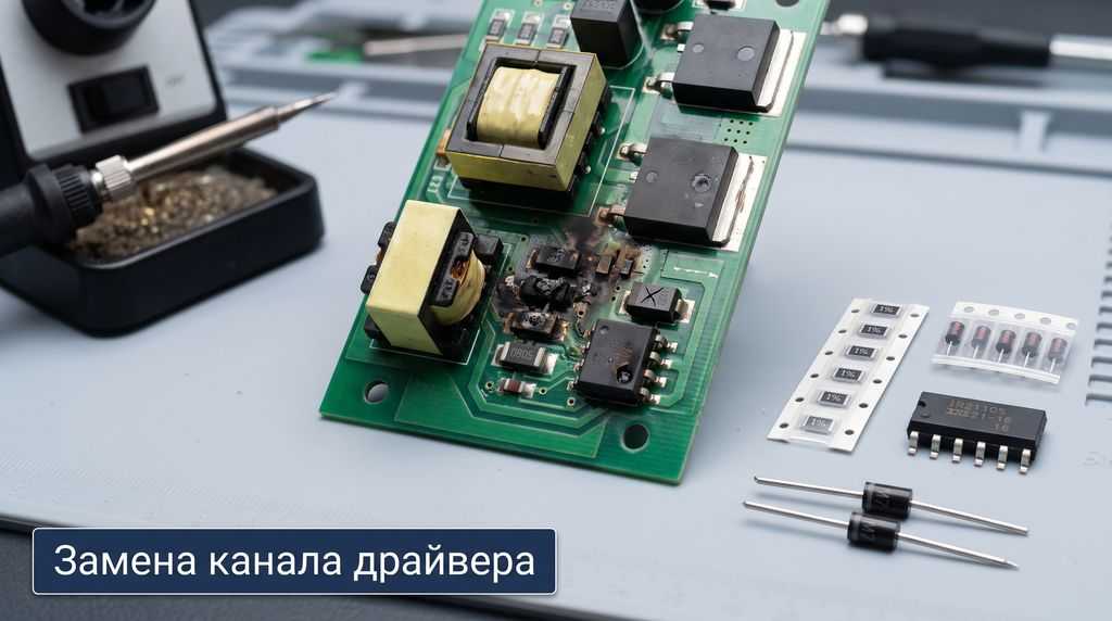 Замена компонентов канала драйвера затвора при пробое IGBT - восстановление Gate Driver частотника