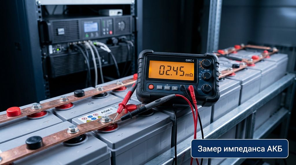 Поканальный замер импеданса аккумуляторных банок миллиомметром - регламент проверки АКБ промышленного ИБП