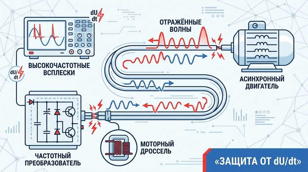 Защита двигателя от dU/dt при замене ЧП