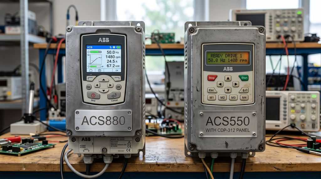 Две системы кодов ABB: числовая ACS880 и буквенно-цифровая ACS550