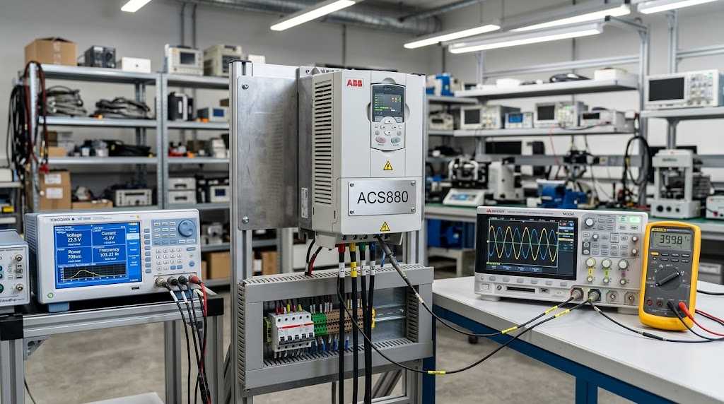 Проверка порогов срабатывания защит преобразователя ABB ACS880