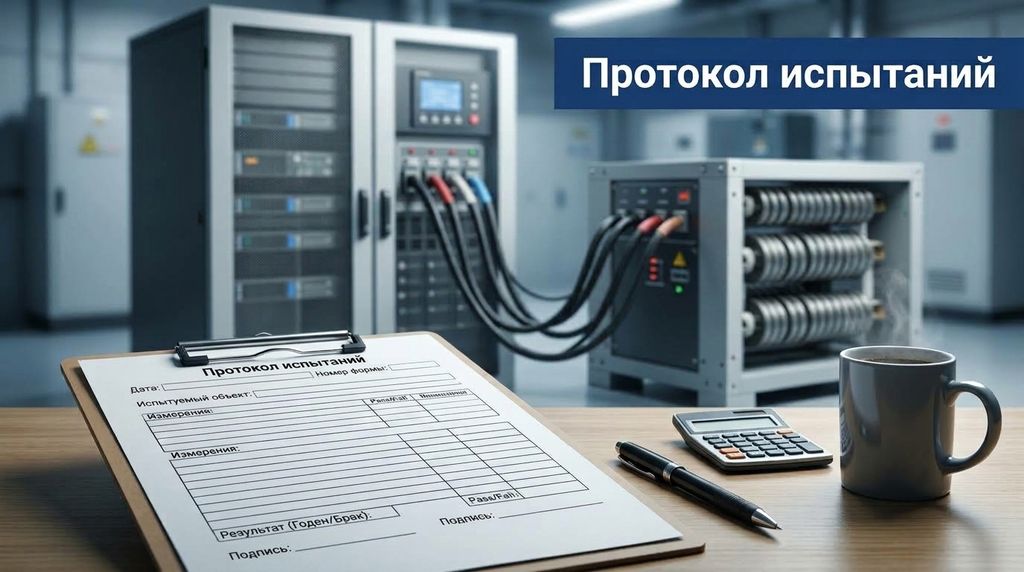 Протокол приёмо-сдаточных испытаний промышленного ИБП после ремонта