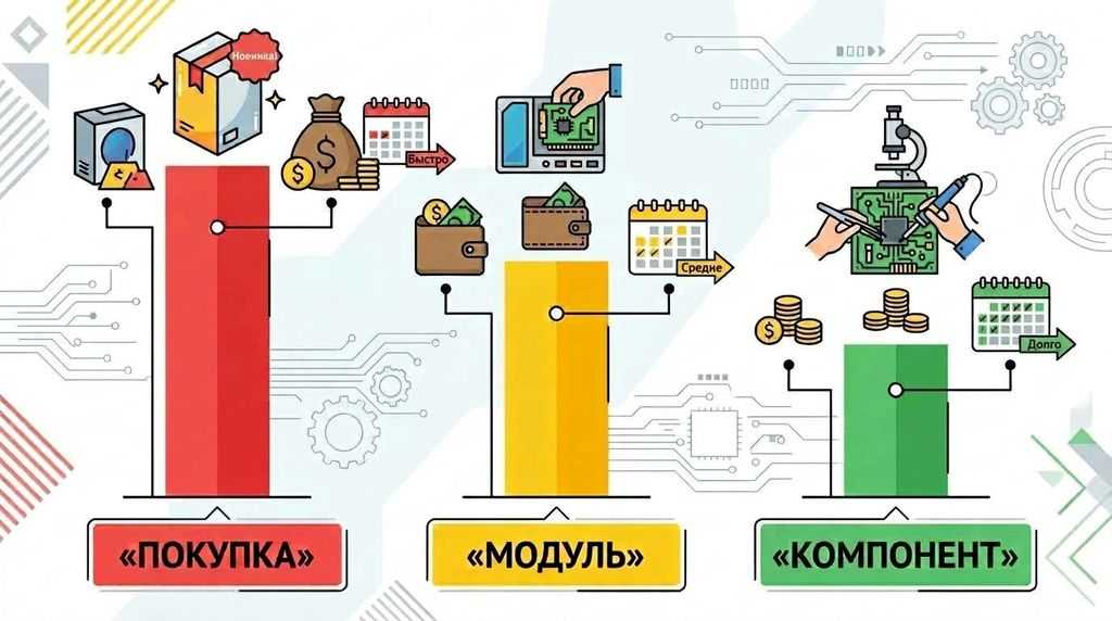 Экономика компонентного ремонта ЧП - сравнение трёх сценариев