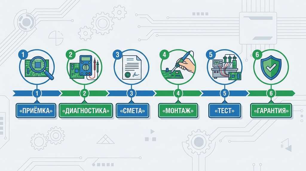 Этапы компонентного ремонта частотного преобразователя