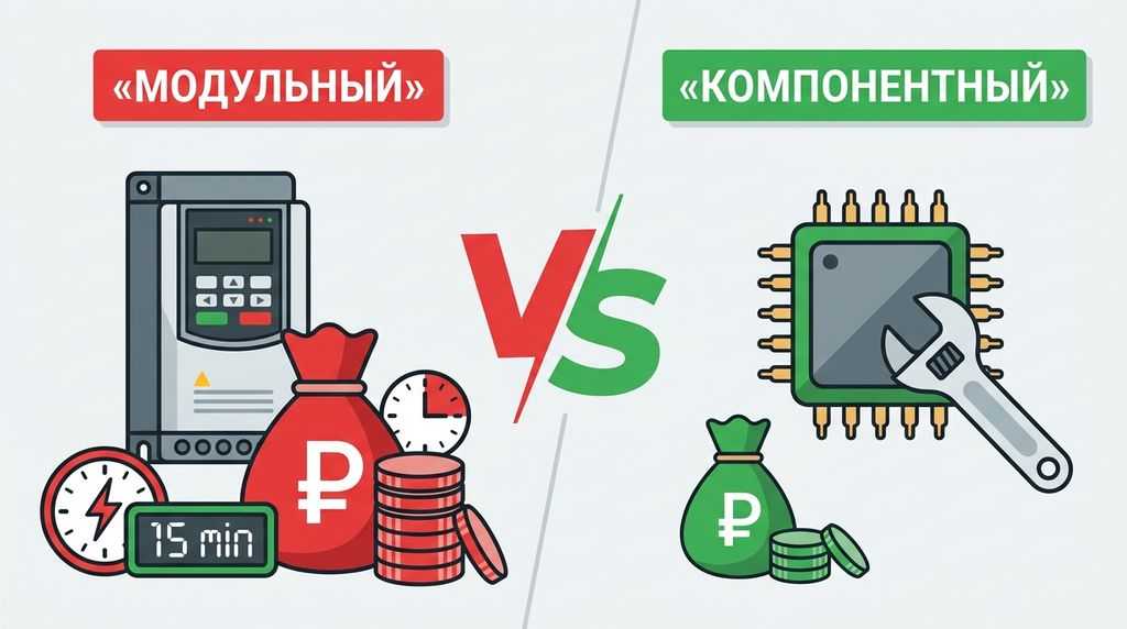 Компонентный и модульный ремонт ЧП - сравнение