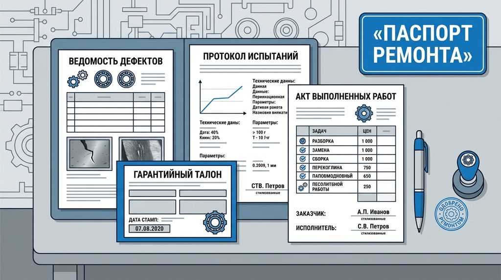 Паспорт компонентного ремонта ЧП - пакет документов