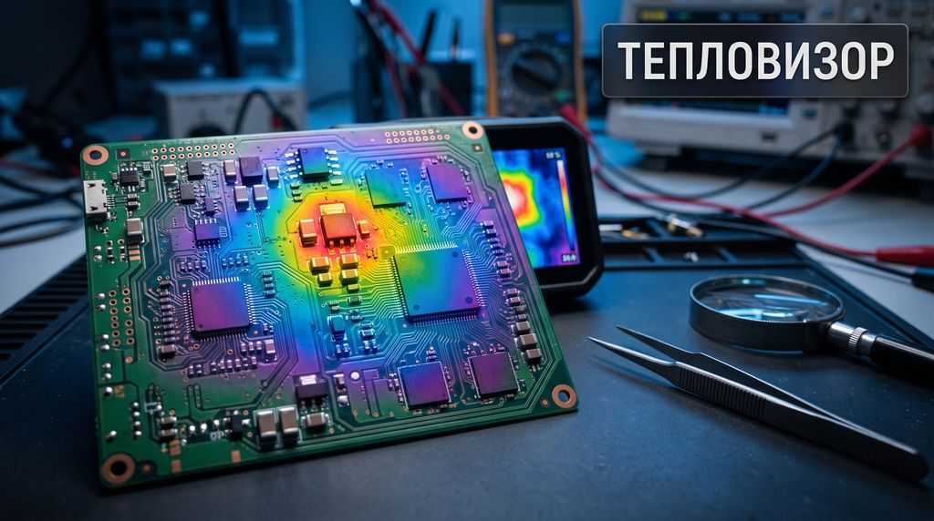 Тепловизионный контроль многослойной печатной платы - поиск скрытых дефектов и межслойных замыканий
