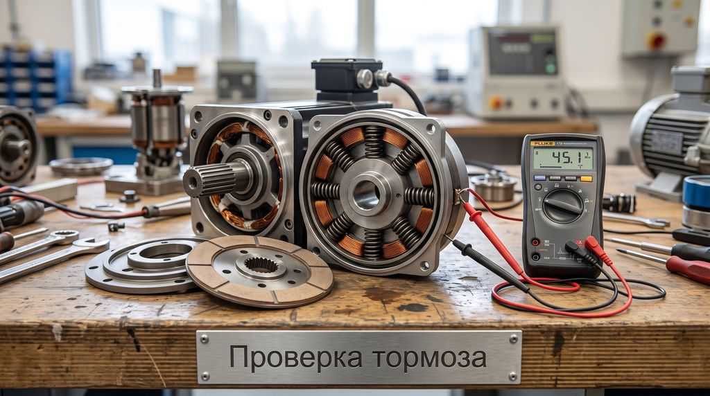 Дефектовка встроенного тормоза серводвигателя: замер сопротивления катушки