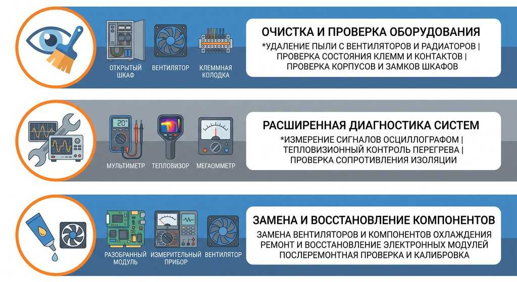 Регламент ТО частотного преобразователя: ежемесячное, ежегодное и капитальное обслуживание