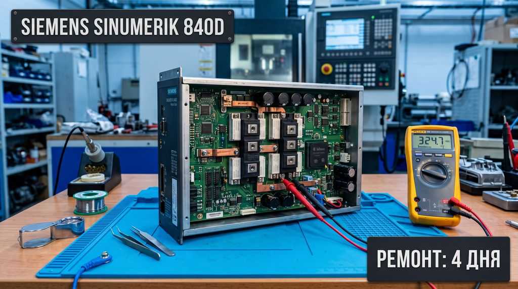 Компонентный ремонт модуля оси Siemens Sinumerik 840D в лаборатории X-SPT
