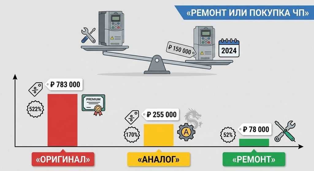 Три сценария - покупка оригинала, аналога или ремонт ЧП