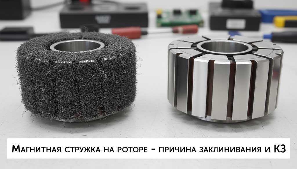 Ротор с налипшей стружкой